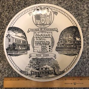 1976 Scarsdale NY 10” diameter ceramic plate, historical content